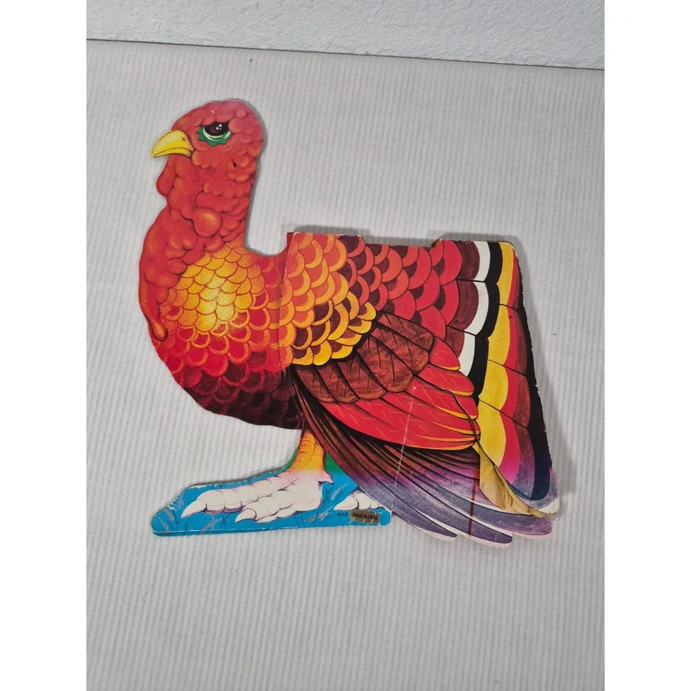 Vintage Thanksgiving Honeycomb Turkey Centerpieces Set of 2 Paper Decorations